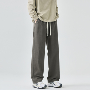 WASSUP纯棉休闲裤男士2025新款宽松直筒运动潮流长裤青少年春秋季