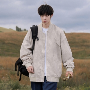 WASSUP潮牌扎染色飞行员夹克男生春秋薄款情侣百搭棒球服休闲外套