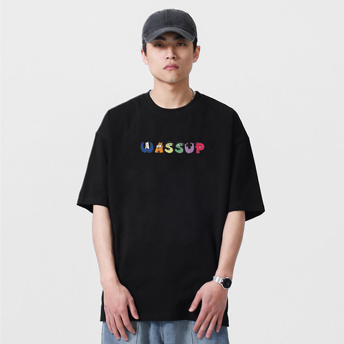 WASSUP简约字母潮牌短袖