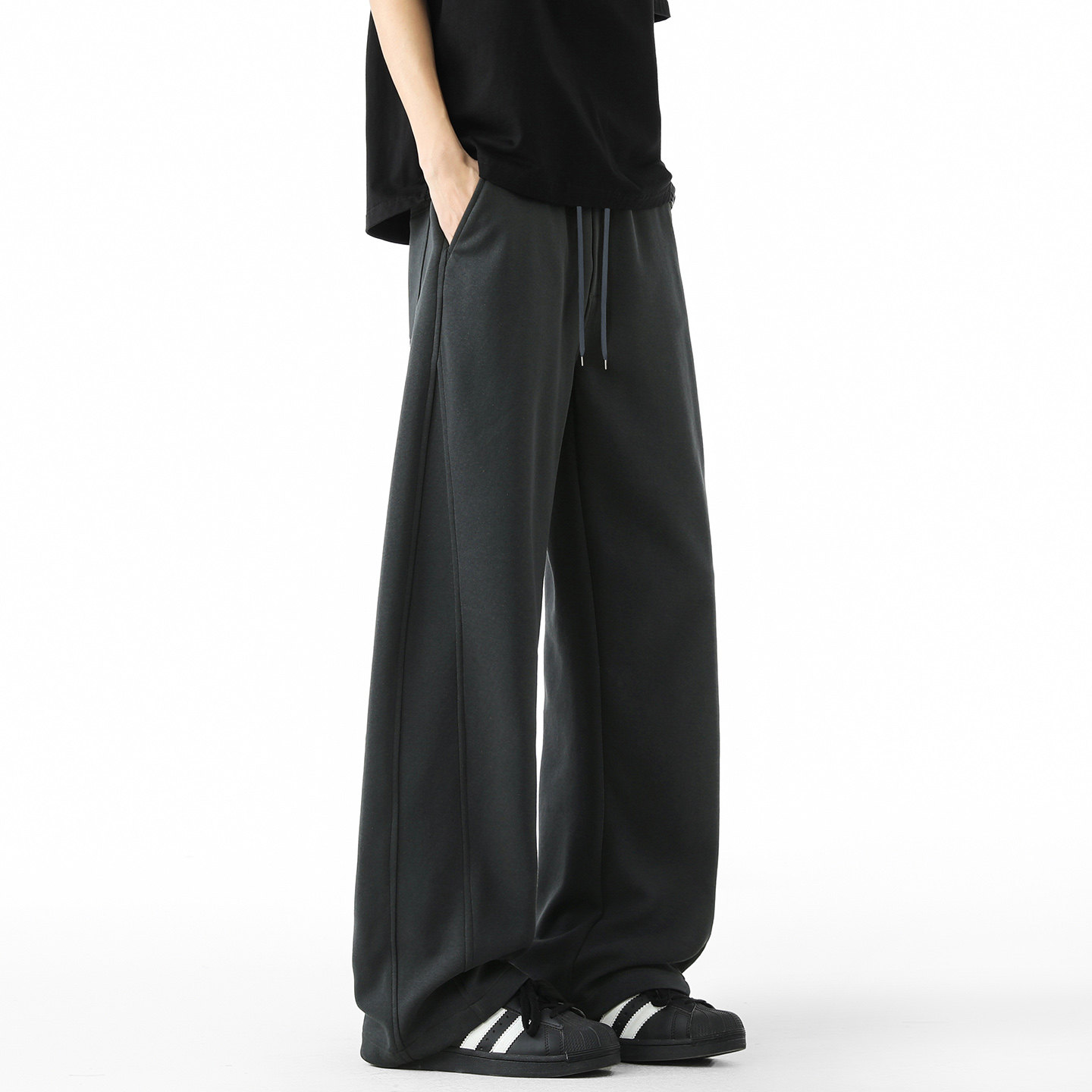 WASSUP潮牌美式解构款重磅卫裤男2026新款宽松百搭运动阔腿休闲裤