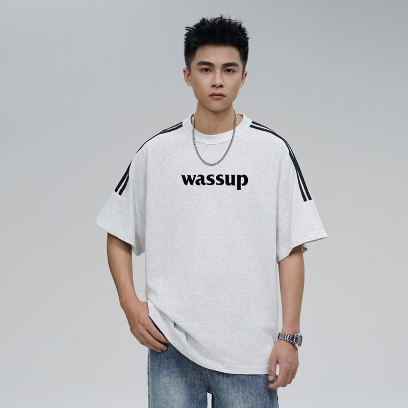 美式重磅字母短袖WASSUPHEODS