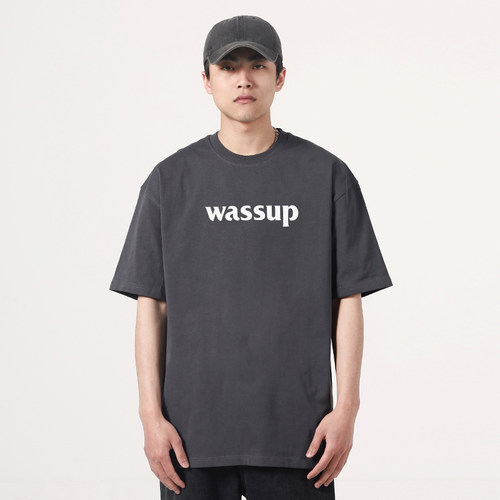 WASSUP字母潮牌正品短袖T恤男夏