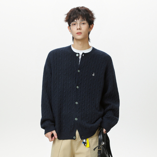 WASSUP【提花肌理感】美式复古简约休闲针织衫男女款慵懒风外套秋
