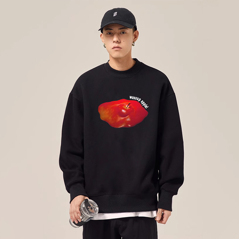 WASSUP融化苹果美式重磅加绒卫衣