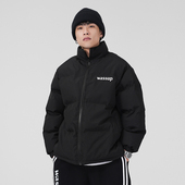 WASSUP潮牌字母logo纯色加厚保暖棉服外套男生秋冬季 休闲情侣棉衣