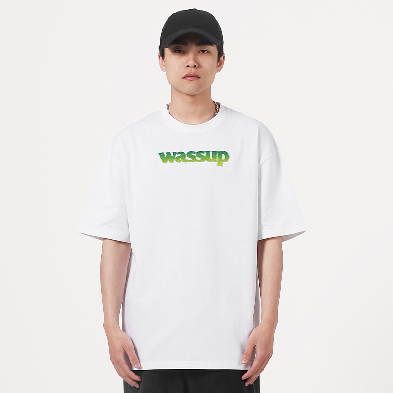 立体工艺字母短袖WASSUPHEODS
