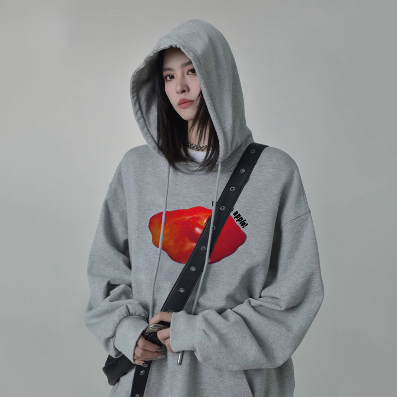 WASSUP苹果重磅卫衣男女款秋冬2025新款加绒宽松休闲潮流连帽上衣