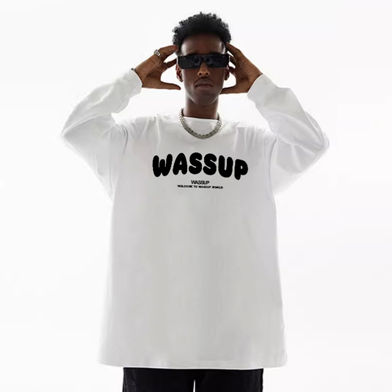 WASSUP潮牌字母长袖T恤男女秋季