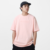 WASSUP发泡立体字母潮牌短袖 休闲情侣装 t恤男女上衣夏季 2025新款