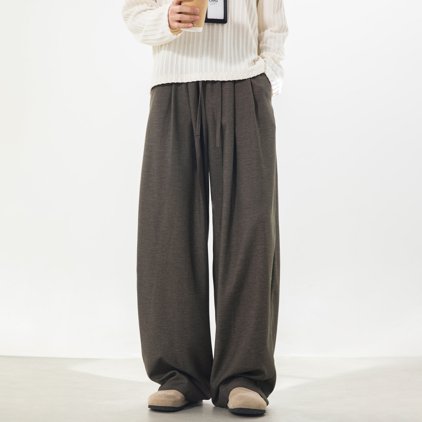 WASSUP老钱风重磅垂感休闲裤男潮牌秋冬宽松百搭阔腿美式复古长裤,男装,休闲裤,淘宝优惠券,粉丝福利购,淘宝优惠卷