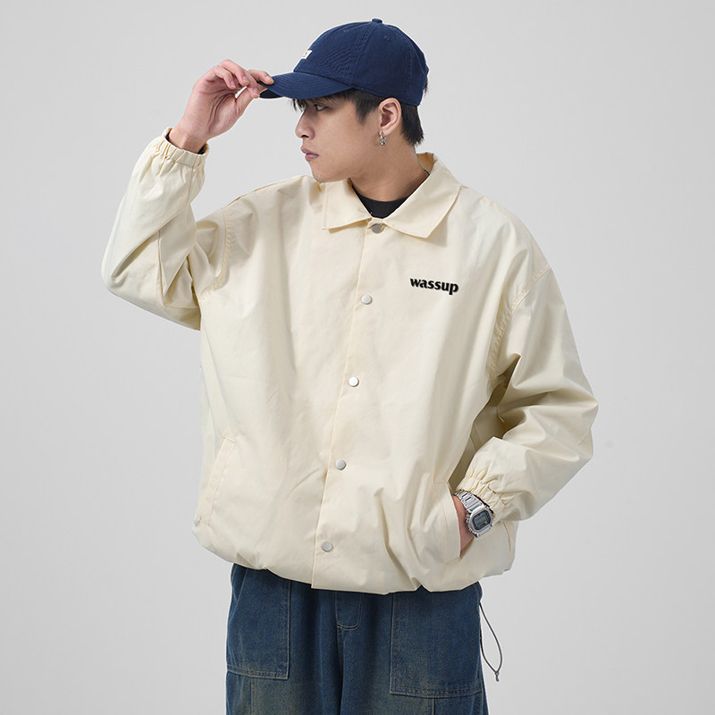 WASSUP HEODS潮牌字母工装男士夹克衬衫式外套秋冬季休闲情侣上衣