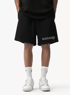 WASSUP美式短裤男士潮流夏季2024潮牌情侣款宽松运动五分休闲裤子