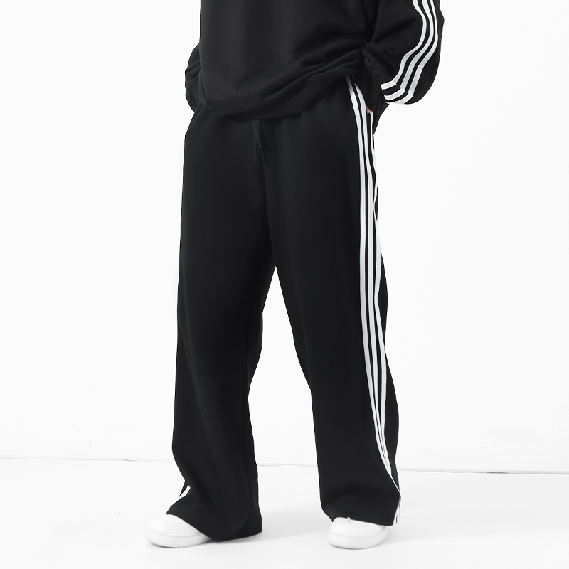 条纹潮牌长裤情侣WASSUPHEODS