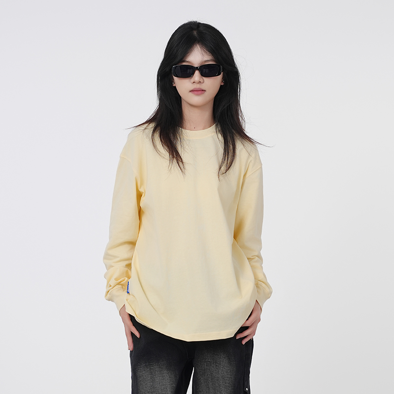 WASSUP宽松百搭多色纯棉长袖T恤