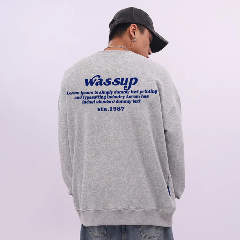 潮牌字母卫衣男WASSUPHEODS