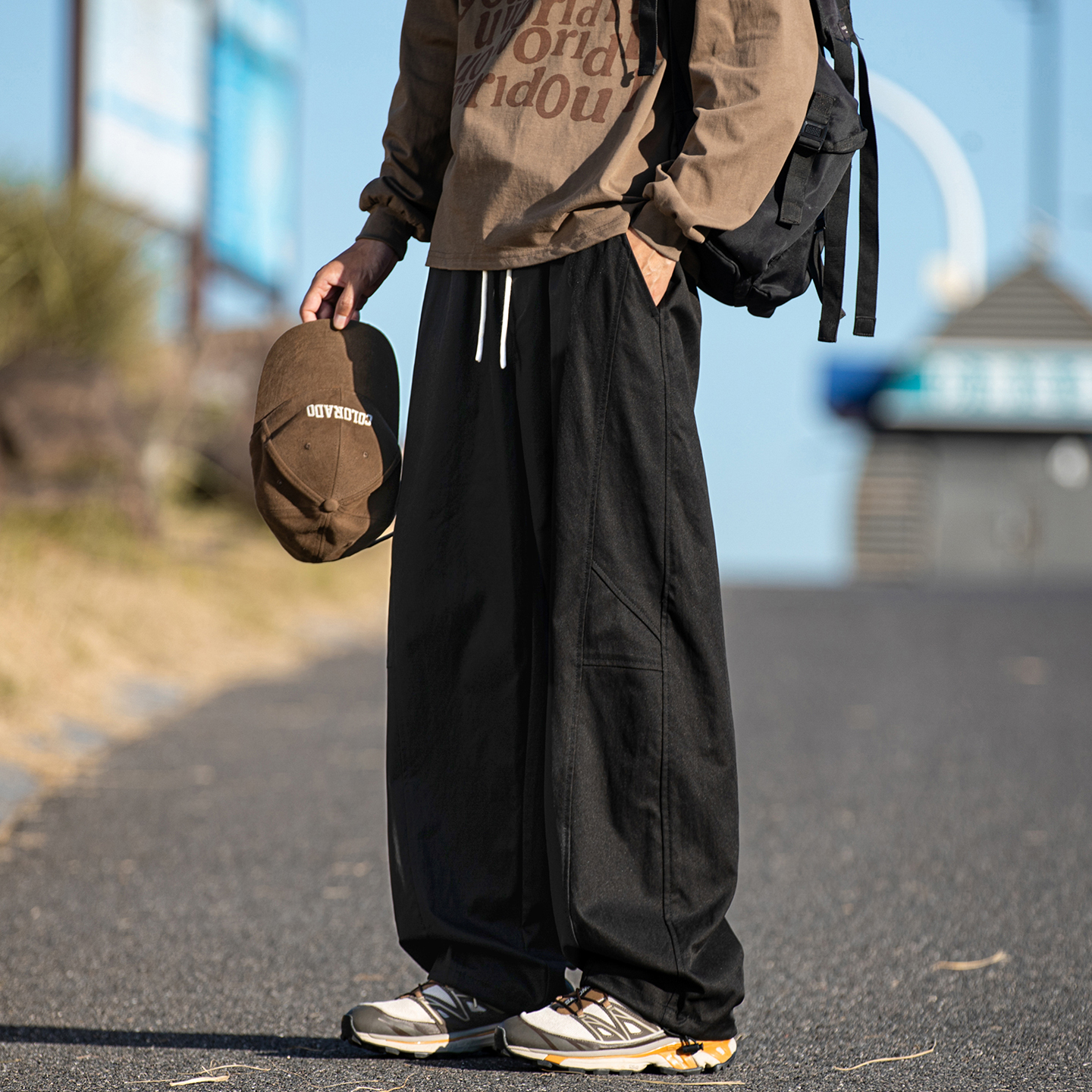 WASSUP山系复古工装休闲阔腿裤男