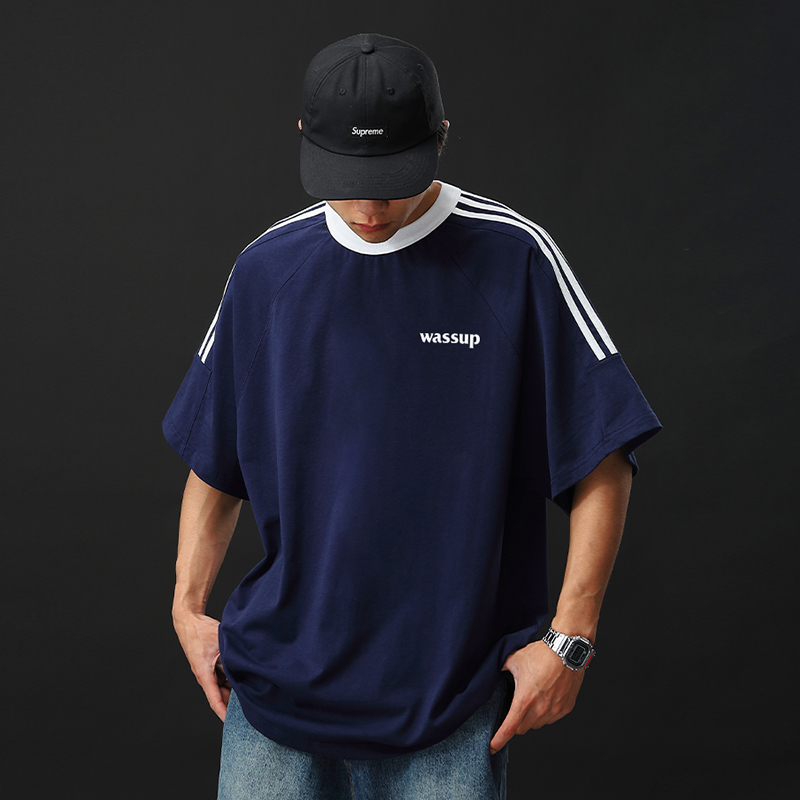 WASSUP官方潮牌撞色短袖情侣