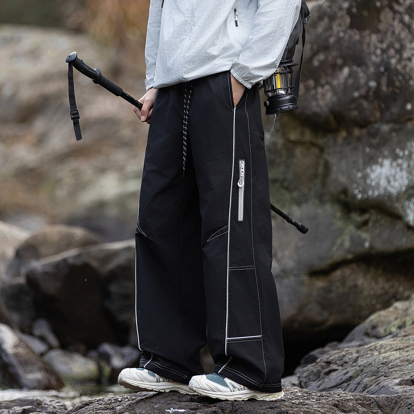 WASSUP户外机能伞兵冲锋裤男潮牌新款徒步登山裤宽松阔腿休闲长裤,男装,休闲裤,淘宝优惠券,粉丝福利购,淘宝优惠卷