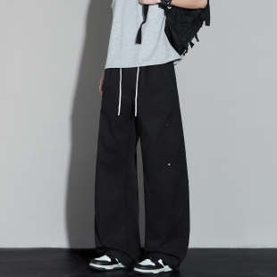WASSUP美式工装休闲裤男2026新款潮牌高街痞帅直筒阔腿复古长裤子