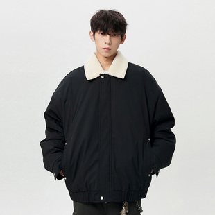 加绒加厚保暖防寒棉袄棉衣外套 2025新款 WASSUP羊羔绒棉服男士 冬季