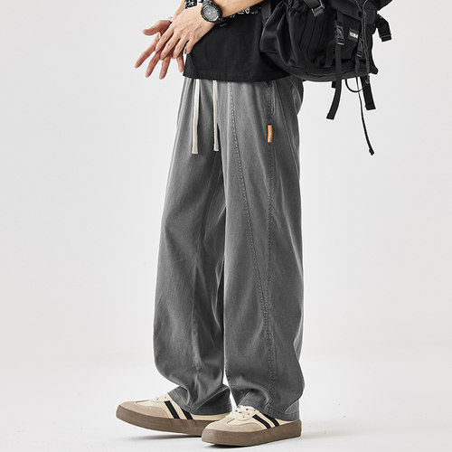 WASSUP潮牌美式垂感休闲牛仔裤