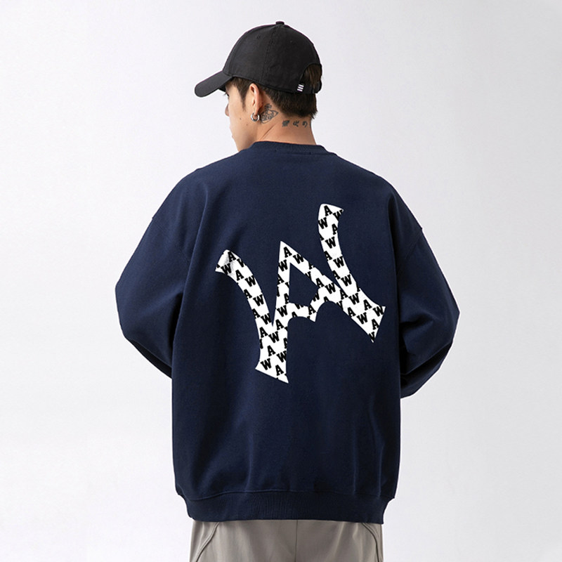 WASSUP潮牌重磅加绒卫衣男女同款秋冬季宽松百搭潮流休闲圆领上衣