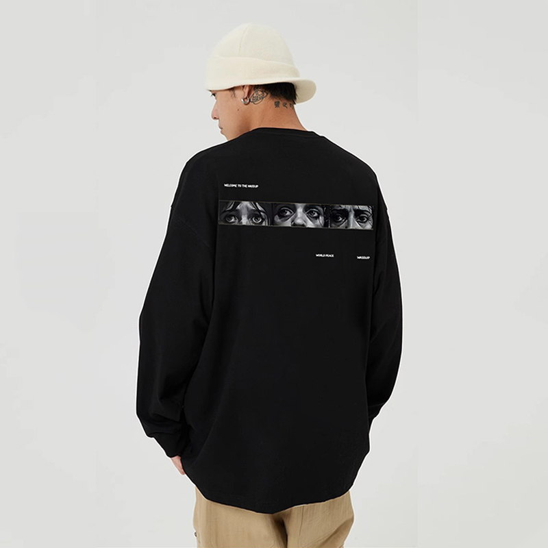 WASSUP信仰和平重磅纯棉长袖T恤