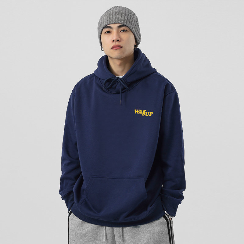WASSUP美式字母连帽卫衣情侣