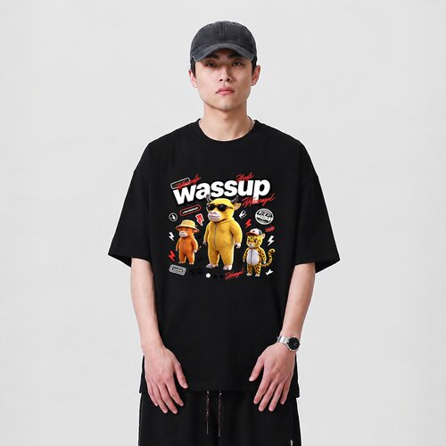 WASSUP潮牌电影牛来周边短袖T恤