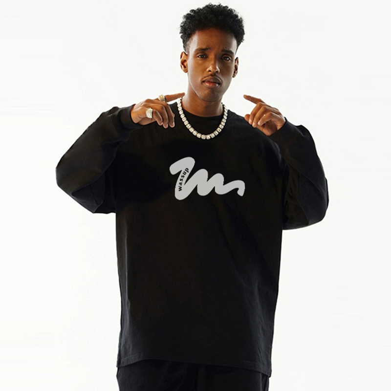 字母潮牌长袖t恤WASSUPHEODS