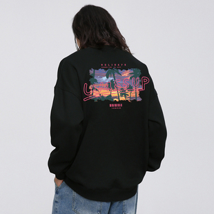 圆领上衣 高街潮牌情侣装 WASSUP HEODS重磅卫衣男秋冬加绒休闲美式