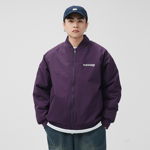 WASSUP HEODS秋冬季美式机车风保暖飞行夹克情侣加厚外套男女潮牌