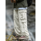 潮牌风多口袋裤 WASSUP复古阔腿裤 街头工装 美式 子 男宽松直筒秋冬季