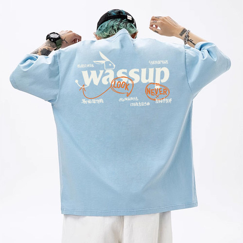 wassup兔子字母印花短袖t恤