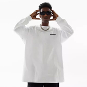 WASSUP立体字母潮牌男女长袖 t恤春秋百搭休闲情侣圆领打底衫 上衣