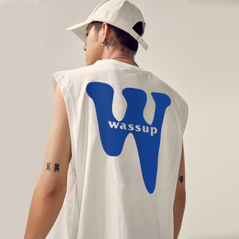 WASSUPHEODS无袖背心男女同款