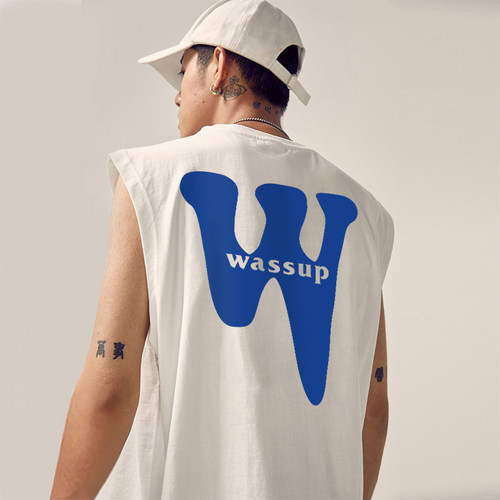 WASSUPHEODS无袖背心男女同款