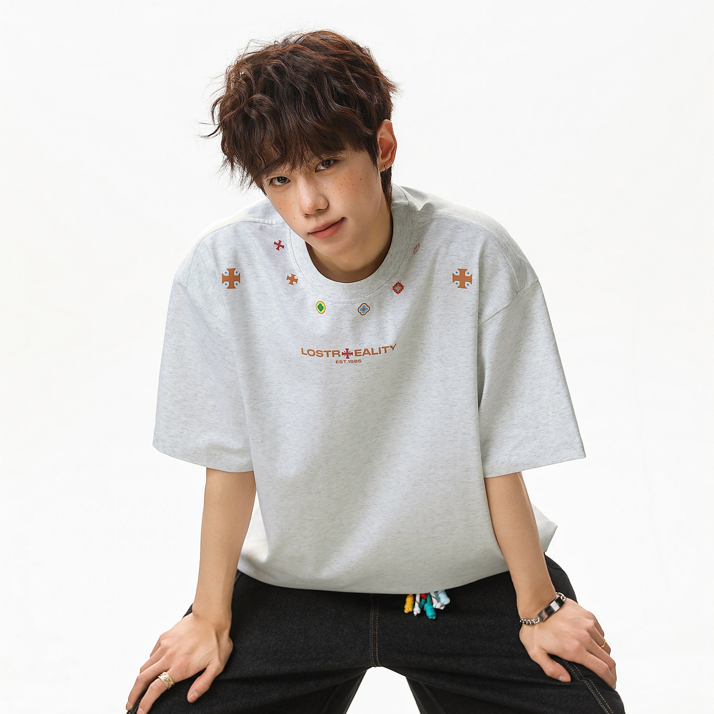 WASSUP潮牌复古民族风短袖T恤男夏季2026新款宽松百搭体恤衫上衣