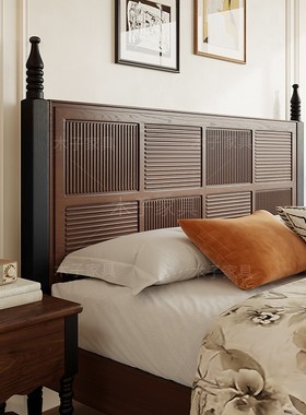 木子 法式复古实木床1.8米高级感叙利亚床1.5米美式主卧双人床