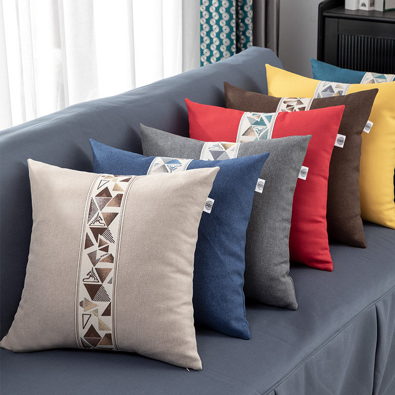 现代简约轻奢风时尚抱枕套客厅沙发靠垫餐椅办公椅长方形腰枕定制