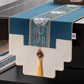 新中式 桌旗禅意中国风茶台茶桌餐桌茶几旗电视柜防水防滑盖布定制