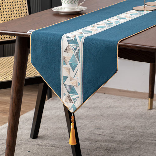 轻奢桌旗现代简约北欧米色黄色