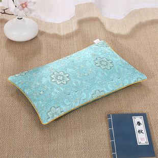 锦缎荞麦壳颈椎枕中药枕枕套枕芯套成人枕学生枕30*50拉链可拆卸