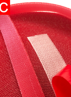 3MSJ4580背胶蘑菇头魔术贴工业搭扣 透明蘑菇工业搭扣红色背胶