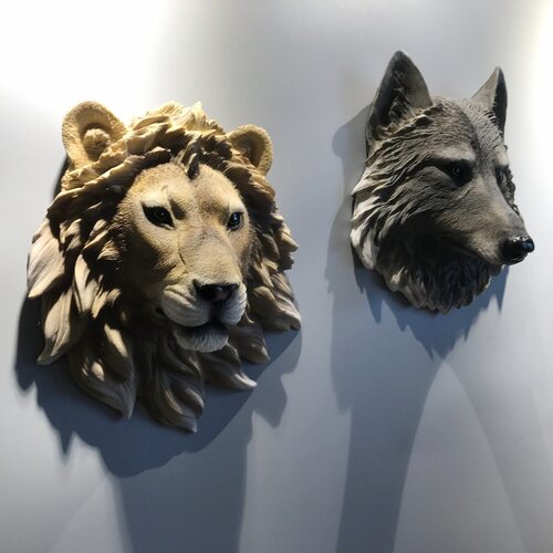 美式风树脂动物头像室外装饰品