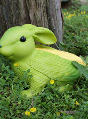 复古树脂玉米兔花园摆件