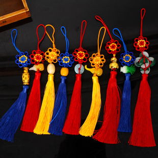 小中国结挂件手工编织黄色挂饰小号门上送老外礼品葫芦丝吊坠出国