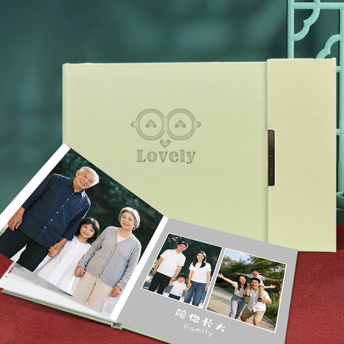 亲子写真皮面相册定制册亲子合照照片书打印成相册纪念册影集制作
