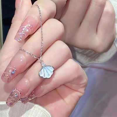 999纯银一贝子项链女高级感小众轻奢锁骨链百搭设计感贝母吊坠