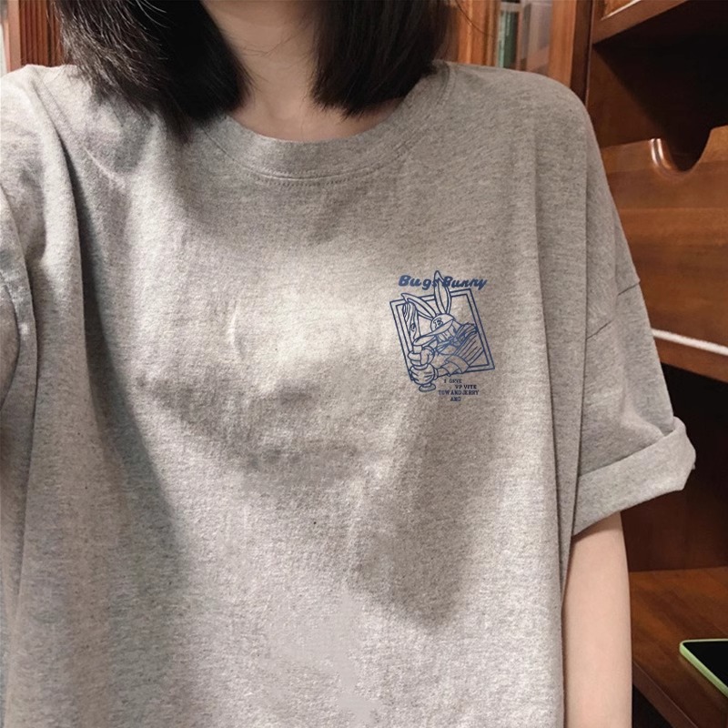 品牌折扣~外贸专柜海外撤回ins重磅宽松男女情侣短袖T恤纯棉春夏